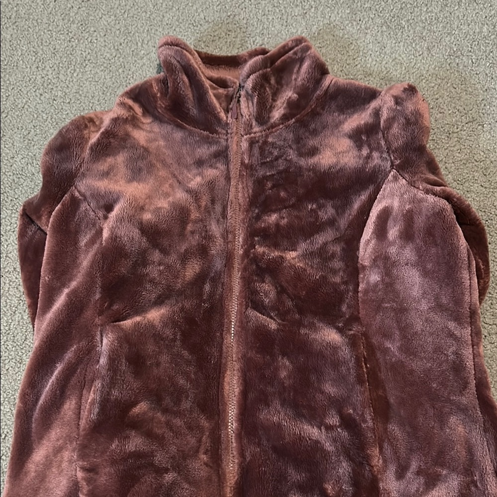 Plush Brown Zip-Up Jacket